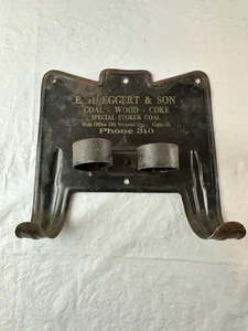 Antica insegna Eggert & Son legno carbone e coca cola porta scopa metallo da parete - Foto 1 di 7