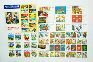 Vintage Spastics Society Christmas Stamps Stickers Set 1960s 1970s Help Spastics - Picture 1 of 10