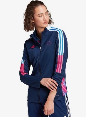 Traje de pista de carreras humano Adidas Pharrell Williams, rosa y azul 3X Foto 1 de 4