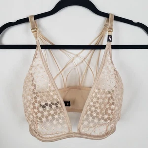Victoria's Secret Luxe ungefütterter Halb-BH 32DD Starburst Seitenverschluss beige neu ohne Etikett - Bild 1 von 10