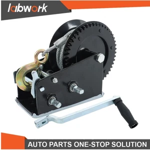 Labwork 3500 lbs Boat Trailer Winch 33 ft Steel Wire Cable and Two-Way Ratchet - Picture 1 of 14
