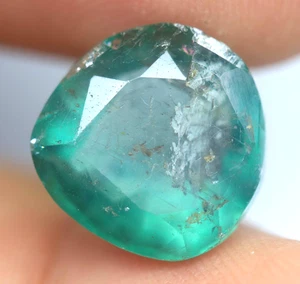 7.10 Carats Natural Green Fluorite Pear Loose Gemstone 11mmx7mm CERTIFIED - Picture 1 of 7