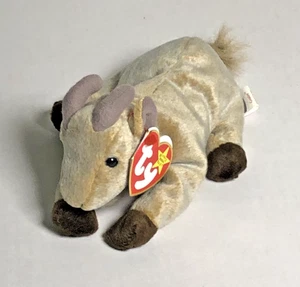 ❤️ NEW 1998 TY Beanie Baby "Goatee" Goat - Rare Vintage Plush w/ Tag 🌈 - Picture 1 of 5