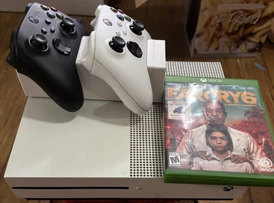Microsoft Xbox One S White Console with 2 Games and 2 Controllers - Image 1 of 4