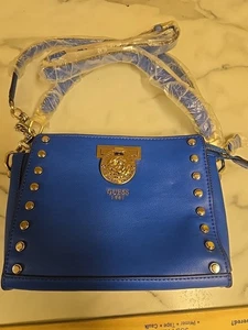 Guess Marlene Umhängetasche blau 9x6-1/2 Nieten Stil - Bild 1 von 15