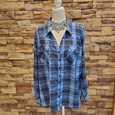 BLUSA STUDIO WORKS AZUL MANGA LARGA POLIÉSTER TALLA 3X Foto 1 de 4