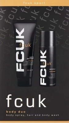 FCUK Mens Sport Body Duo BNIB Body Spray And Hair & Body Wash Gift Set