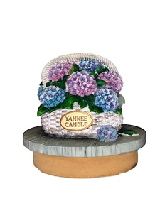 Yankee Our America Large Jar Candle Topper Basket Of Hydrangea Flowers - Picture 1 of 4