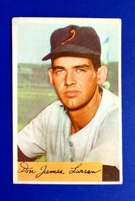Don Larsen 新秀 1954 年 Bowman #101 洋基队 RC 1956 完美比赛 EX *GMCARDS* — 第 1/2 张图片