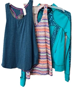 3pc Lululemon Ivivva Tanks Jacket 10 12 14 Athletic Top Stretch Sport School BTS - Picture 1 of 13