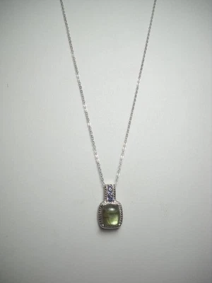 Tanzanite and Labradorite Pendant Necklace 20" Italian Sterling Silver Chain - Image 1 of 4