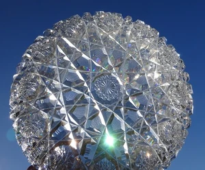 Antike amerikanische Brillantschliff Glas 9" schöne Schüssel - Bild 1 von 3