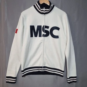 Chaqueta MSC Cruise Para Hombre L Blanca Mezcla Algodón Cremallera - Imagen 1 de 12