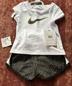 Nike Girl’s Shorts & Shirt Set Size 24 Mos. NWT Dri Fit Shirt - Picture 1 of 3