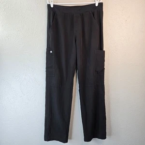 Figs Cargo Medical Pants Black Mens Size Medium Nursing Pull On Straight Leg - Picture 1 of 13