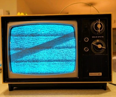 Philco Ford Vintage Portable TV Model B312FWH Black White Solid State - Image 1 of 4