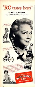 1948 Royal Crown PRINT AD RC Cola features Betty Hutton 