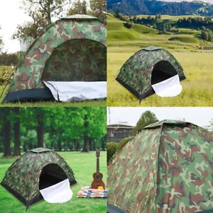 US 1-2 Personen Outdoor Campingzelt Wasserdicht für Familie Tarnung Wandern - Bild 1 von 11