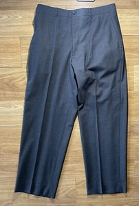 Armani Collezioni Men's Solid Black Pleated Wool Elastane Dress Pants 33x29 - Picture 1 of 13