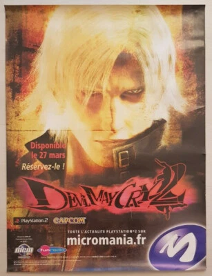 2003 PLV DMC 60x80 Devil May Cry 2 CAPCOM Playstation 2 Affiche Store Display FR - Image 1 of 4