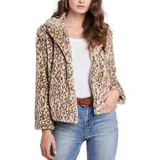 1.State Faux Fur Leopard Coat XXS Oversized Boxy Fit Mob Wife New No Tags