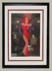 Seltenste Jessica Rabbit schwüle Sirene von Toontown gerahmt Roger Hase Disney Giclee - Bild 1 von 9