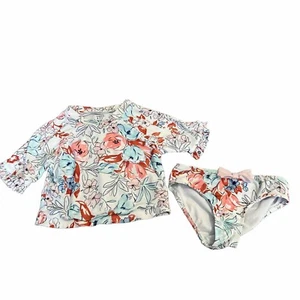 Crown & Ivy Girls Size 5 Bathing Suit Tankini Flowers Set - Picture 1 of 4