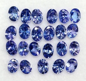 2.83 CTS Natural Tanzanite Oval Cut 4x3 mm Lot 15 Pcs Lustrous Loose Gemstones - Picture 1 of 2