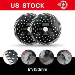 2pcs 6" Diamond Saw Blades Granite Marble Concrete Cutting Discs Grinder Cutter - Picture 1 of 10