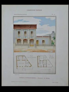 VIVIERS SUR RHONE, MAISON PLACE DE LA ROUBINE -1906- PLANCHE COULEUR - BAUSSAN - Picture 1 of 2