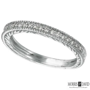 0.31 Carat Natural Diamond Wedding Ring Band G SI 14K White Gold - Picture 1 of 1