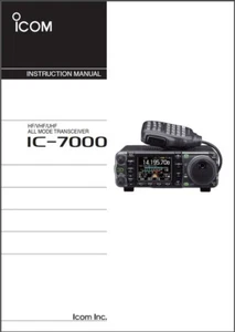 Icom IC-7000 Instruction Manual: 166 Color Pages, Coil Bound, Free Shipping - Zdjęcie 1 z 1