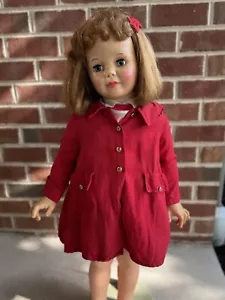 Vintage Ideal G-35 Patti Patty Playpal Doll Strawberry Blonde Red Coat Dress - Picture 1 of 23