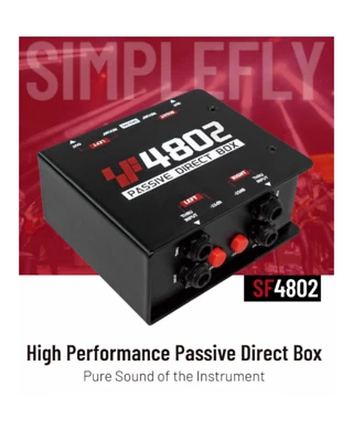 Simplefly SF4802 Passive Dual-Channel Magnetic Bridge 6.35mm to XLR DI Box - Image 1 of 4