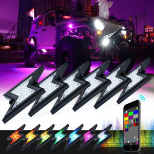 Xprite RGB LED Rock Lights Kit Bluetooth Control Underglow Underbody Neon System