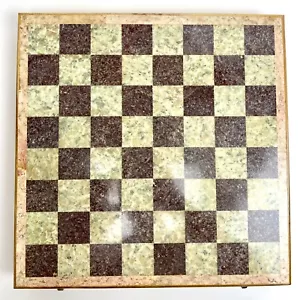 Chess Set Marble Stone w/ Lined Wood Box CARVED MARBLE PIECES 12” Handmade - Picture 1 of 21