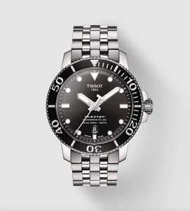 TISSOT SEASTAR 1000 POWERMATIC 80 BLACK DIAL WATCH T120.407.11.051.00 - Picture 1 of 2
