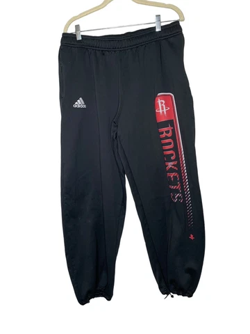 Houston Rockets Men Sz Large Black Red NBA Fleece Basketball Joggers Sweat pants Cover
