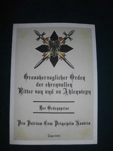Ritterorden, Ahlensteyn, Großherzoglicher Orden, "Ritter", mit Wappen, NEU - Bild 1 von 3