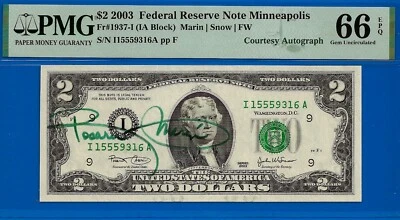 2003 $2 Federal Reserve Note - PMG 66EPQ - Signed by Treasurer Rosario Marin - Image 1 of 2
