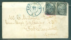 US -73 PAIR OF ANDREW JACKSON ON COVER CANCEL.FEB.11 BLACK CANCEL. - Picture 1 of 1