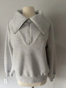 Calia Carrie Underwood M Ottoman 1/4-Zip grau Pullover Jacke Oversized Kragen - Bild 1 von 16
