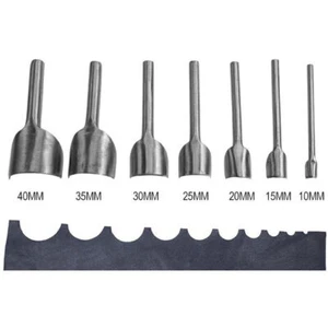 7pcs Lederhandwerk Craft Halbrundschneider DIY Handarbeit 10MM-40MM Werkzeug Set - Bild 1 von 8