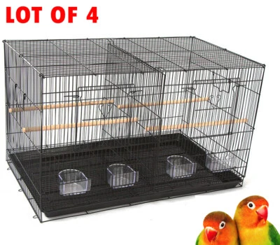 MCAGE Lot of 4 Large Breeding Flight Aviary Canary Bird Cages 30x18x18"H W/Divider