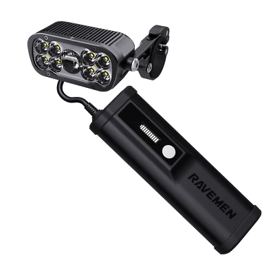 RAVEMEN XR6000 Licht Für Fahrrad Frontleuchte 6000Lumen wiederaufladbare 8000mAh