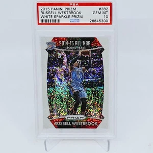 RUSSELL WESTBROOK 2015 Panini Prizm #382 White Sparkle Prizm PSA 10 POP 2 ππ₯ - Picture 1 of 2