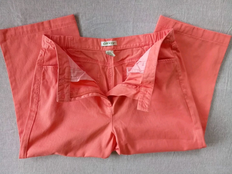 Pantalones de mezclilla capri de algodón puro para mamá al aire libre cintura elástica Orvis 12 para mujer Foto 1 de 4