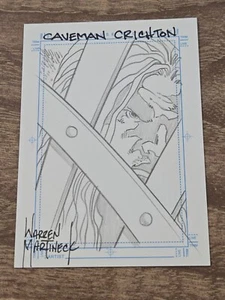 Warren Martineck 2002 Farscape SketchaFEX Sketch Card Caveman Crichton - Picture 1 of 1
