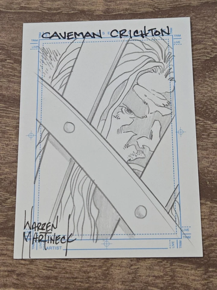 Warren Martineck 2002 Farscape SketchaFEX Sketch Card Caveman Crichton - Image 1 of 1