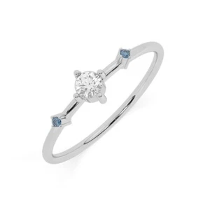 950 Platinum With Pretty 0.30TCW Simulated Blue Topaz & Moissanite Women's Ring - Picture 1 of 6